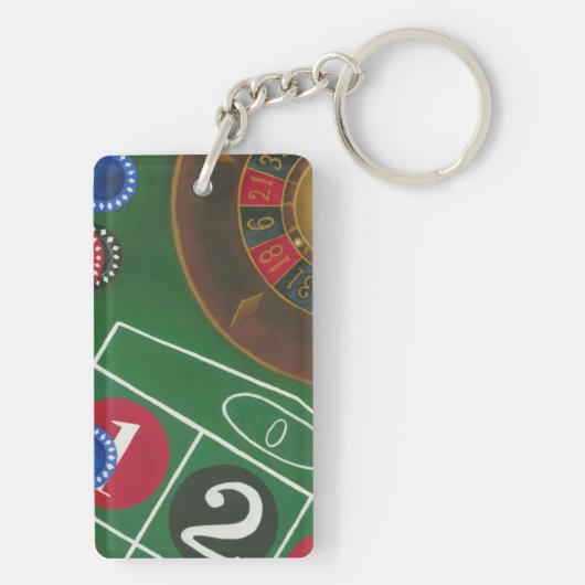 破片および車輪が付いているルーレットのテーブル キーホルダー (裏面)