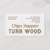 破片は回転木製のおもしろいなWoodturning起こります 名刺 (裏面)