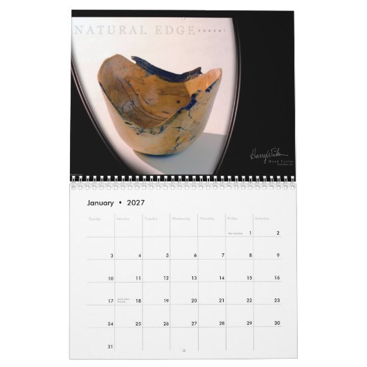 破片を作るハリーの灯心 カレンダー (1月 2027)