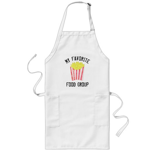 破片(フライドポテト)のかわいいおもしろい ロングエプロン (正面)