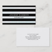 破砕カラフル黒ストライプコンテンポラリー 名刺 (正面/裏面)