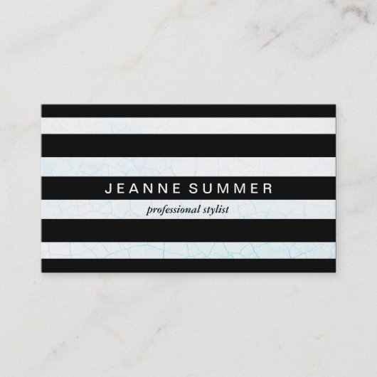 破砕カラフル黒ストライプコンテンポラリー 名刺 (正面)