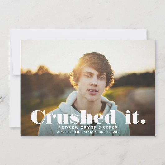 破砕Itおもしろいモダン型写真卒業 案内状 (正面)