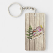 破素朴裂した紙木材油絵を描のパーソナライズ名 キーホルダー (正面)
