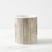 破素朴裂した紙木材油絵を描のパーソナライズ名 コーヒーマグカップ (中央)