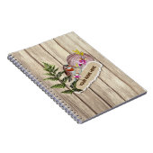 破素朴裂した紙木材油絵を描のパーソナライズ名 ノートブック (右側)