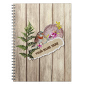 破素朴裂した紙木材油絵を描のパーソナライズ名 ノートブック (正面)