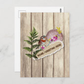 破素朴裂した紙木材油絵を描のパーソナライズ名 ポストカード (正面/裏面)