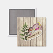 破素朴裂した紙木材油絵を描のパーソナライズ名 マグネット (正面/裏面)