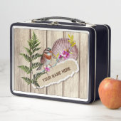 破素朴裂した紙木材油絵を描のパーソナライズ名 メタルランチボックス (インサイチュ)