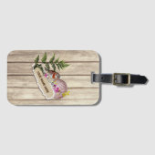 破素朴裂した紙木材油絵を描のパーソナライズ名 ラゲッジタグ (正面横)