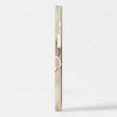 破素朴裂した紙木材油絵を描のパーソナライズ名 iPhoneケース (左側面)