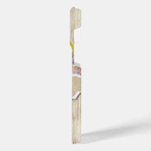 破素朴裂した紙木材油絵を描のパーソナライズ名 iPhoneケース (左側面)