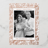 破線モダンバラ金ゴールド写真 箔シーズンカード (正面)