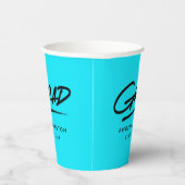 破線モダン卒業ターコイズ 紙コップ (右)