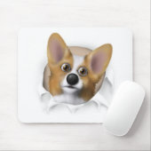 破裂しているウェルシュコーギー1 マウスパッド (マウス)