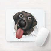 破裂しているラブラドル・レトリーバー犬(黒い) マウスパッド (マウス)