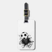 破裂するサッカーボール ラゲッジタグ (正面縦)