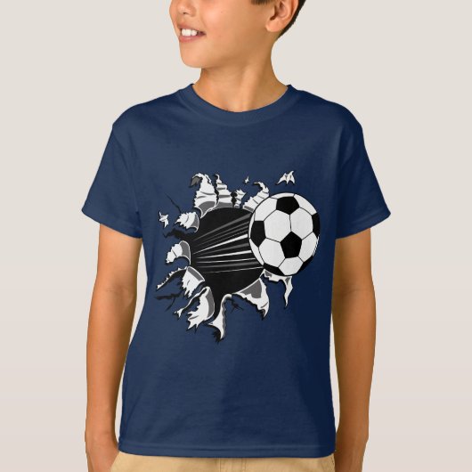 破裂するサッカーボール Tシャツ (正面)