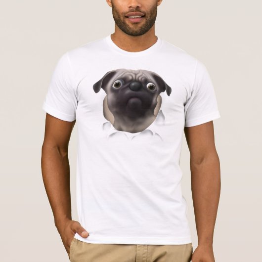 破裂するパグ Tシャツ (正面)