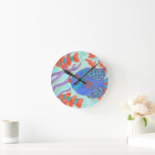破裂音色の魚 ラウンド壁時計 (ホーム)