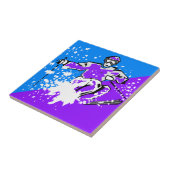 破裂音芸術のスキーの紫色の青い斜めのアクセントのタイル タイル (側面)