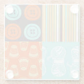 破裂音芸術パターン-裁縫 ガラスコースター (裏面)