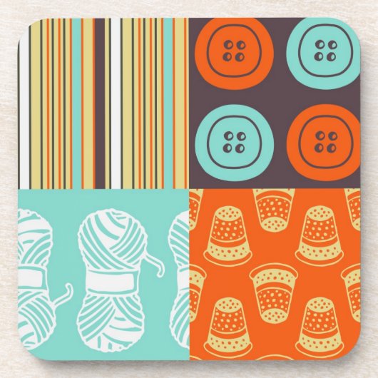 破裂音芸術パターン-裁縫 コースター (正面)