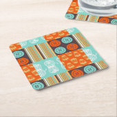 破裂音芸術パターン-裁縫 スクエアペーパーコースター (アングル)