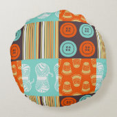 破裂音芸術パターン-裁縫 ラウンドクッション (裏面)