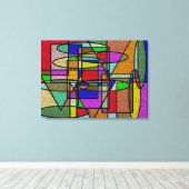 硝子体染色ガラス キャンバスプリント (インサイチュ (ウッドフロア))