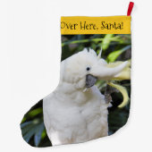 硫黄おもしろい紋付きオウム鳥 ラージクリスマスストッキング (裏面)