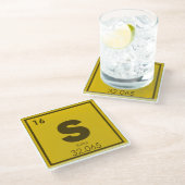 硫黄の元素の記号化学方式g ガラスコースター (アングル)