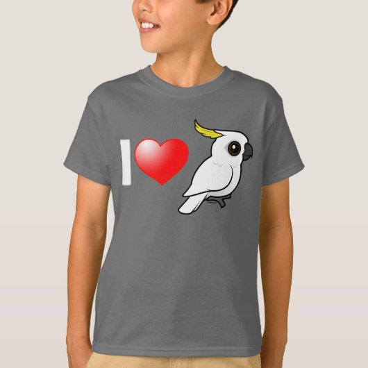 硫黄の紋付のコカトオが大好き Tシャツ (正面)