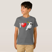 硫黄の紋付のコカトオが大好き Tシャツ (正面フル)
