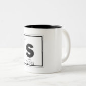 硫黄化学元素シンボル化学式g ツートーンマグカップ (正面右)