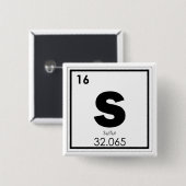 硫黄化学元素シンボル化学式g 缶バッジ (正面&裏面)
