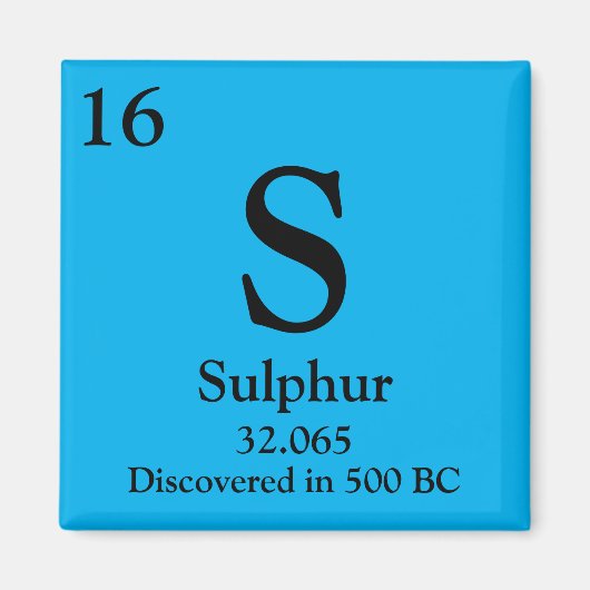 硫黄周期表 マグネット (正面)