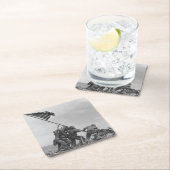 硫黄島の旗を掲げる スクエアペーパーコースター (インサイチュ)