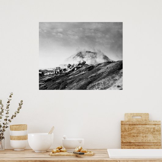 硫黄島ビーチヘッドの第二次世界大戦マリーンズ ポスター (キッチン)