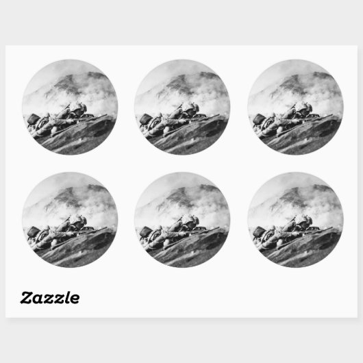 硫黄島ビーチヘッドの第二次世界大戦マリーンズ ラウンドシール (シート)