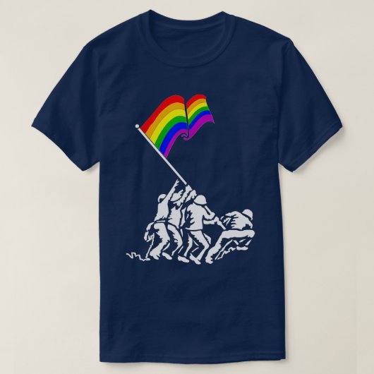 硫黄島プライド国旗の贈り物LGB軍隊Sの権利 Tシャツ (デザイン正面)