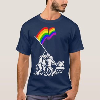 硫黄島プライド国旗の贈り物LGB軍隊Sの権利 Tシャツ