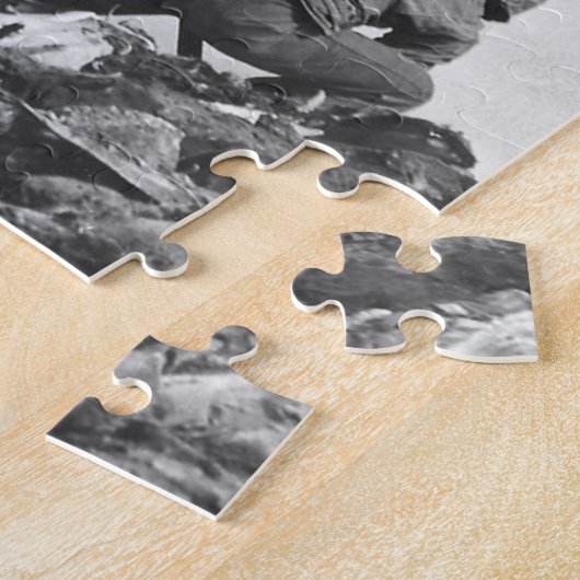 硫黄島旗を揚げるアメリカ国旗 ジグソーパズル (側面)