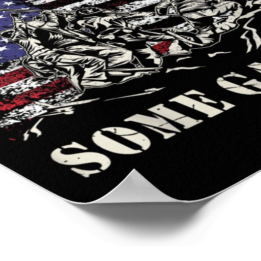 硫黄島wwii退役軍人7月陸軍米国旗4日 ポスター (角)