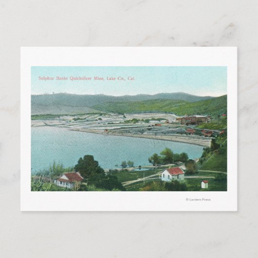 硫黄銀行の航空写真Quicksilver Mine ポストカード (正面)
