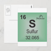 硫黄 周期表の元素 ポストカード (正面/裏面)