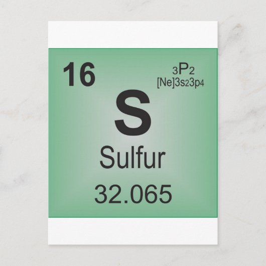 硫黄 周期表の元素 ポストカード (正面)