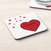 硬いクッション付きコースター（裏面がコルク）- 6枚セット コースター (左側)