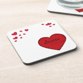 硬いコースター（コルク裏付き）- 6個セット コースター (左側)